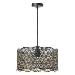 Lampe Suspension|OSTARIA Suspension lumineuse en métal (D30 cm) Farah e Noir