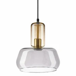 Lampe Suspension|OSTARIA Suspension lumineuse en verre (D24 cm) Dulcia Noir