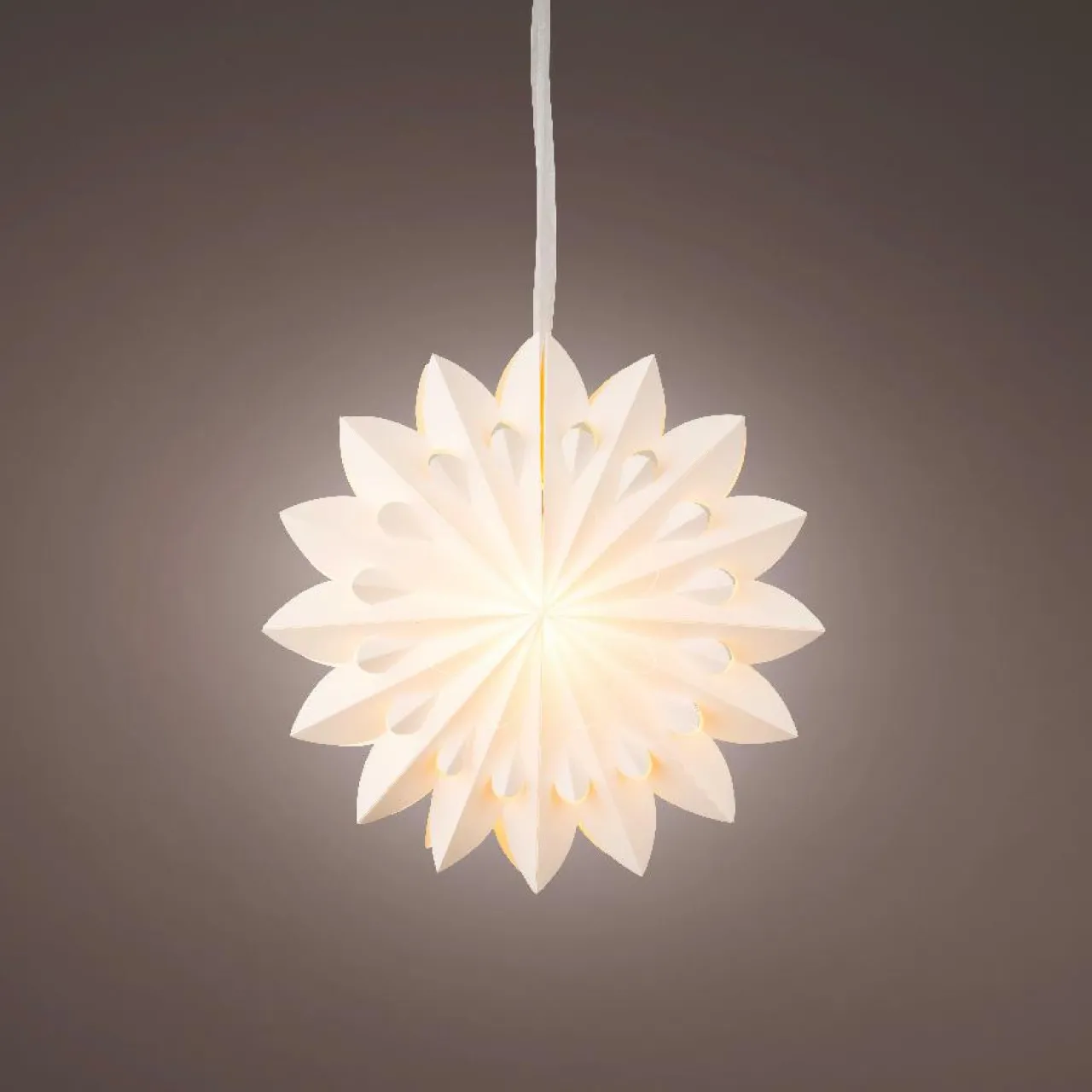 Déco Et Objet De Noël|Déco Et Objet Lumineux|KAEMINGK Suspension lumineuse papier LED (D40 cm) Origami Floralia Blanc