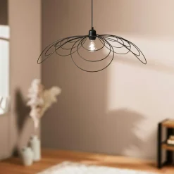 Lampe Suspension|OSTARIA Suspension lumineuse pétale métal (D68 cm) Margaux e Noir