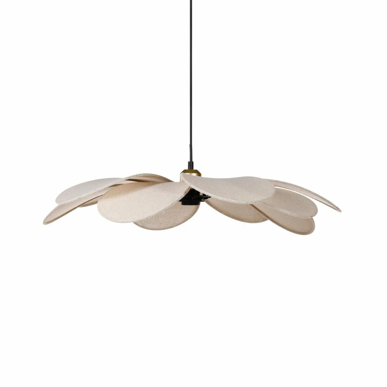 Lampe Suspension|OSTARIA Suspension lumineuse pétal Lin (D60 cm) Horizonte Beige
