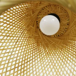 Lampe Suspension|EMINZA Suspension lumineuse ronde en bambou (D40 cm) Kahala Naturel