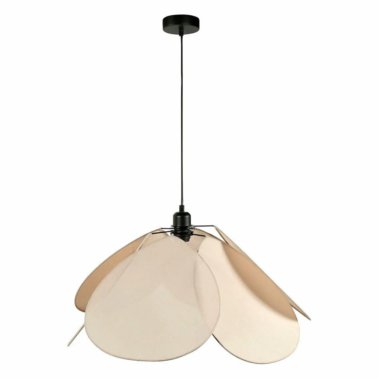 Lampe Suspension|OSTARIA Suspension lumineuse tissu Pétale (D69 cm) Luminosa Taupe clair