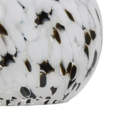 Lampe Suspension|OSTARIA Suspension lumineuse verre et métal (D20 cm) Pepper Noire et he Blanc