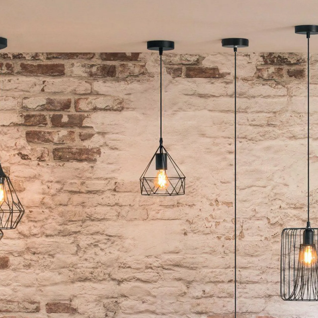 Lampe Suspension|ATMOSPHERA Suspension métal (D25 cm) Diamant Noir