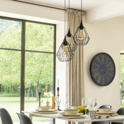 Lampe Suspension|ATMOSPHERA Suspension métal (D24,5 cm) Filaire Noir