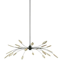 Lampe Suspension|OSTARIA Suspension métal et pétales (D80 cm) Ellisse et beige Noir