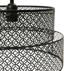 Lampe Suspension|OSTARIA Suspension ronde métal marocaine (D34 cm) Gigogne Noir