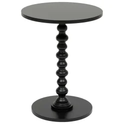 Table D'Appoint|Atmosphera, cru017dateur d'intu017drieur Table à café ronde en bois (H50 cm) Alix Noir