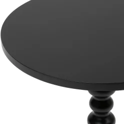 Table D'Appoint|Atmosphera, cru017dateur d'intu017drieur Table à café ronde en bois (H50 cm) Alix Noir