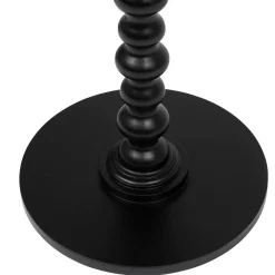 Table D'Appoint|Atmosphera, cru017dateur d'intu017drieur Table à café ronde en bois (H50 cm) Alix Noir