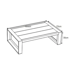 Canapé, Fauteuil Et Table Basse|MOBELLIA Table basse de jardin rectangulaire en alumininum (120 x 72 cm) Elba Gris Anthracite