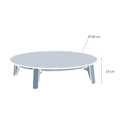 Canapé, Fauteuil Et Table Basse|MOBELLIA Table basse de jardin ronde (D68 cm) Monte Carlo Gris Anthracite