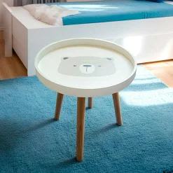 Petit Meuble Enfant|EMINZA Table basse enfant bois (D33 cm) Ourson Marron