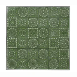 Table De Jardin|Salon De Balcon|EMINZA Table bistrot carrée fixe en mosaïque (58 x 58 cm) Aveiro Gris et olive Vert