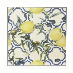 Table De Jardin|Salon De Balcon|EMINZA Table bistrot carrée pliable en mosaïque (58 x 58 cm) Sorrento Bleu