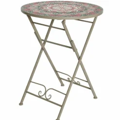 Table De Jardin|Salon De Balcon|#N/A Table bistrot mosaïque Narbonne et rose Taupe