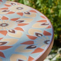 Table De Jardin|Salon De Balcon|#N/A Table bistrot ronde pliable en mosaïque (D58 cm) Lyon Marron