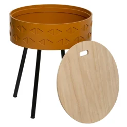 Table D'Appoint|ATMOSPHERA Table coffre en bois (H45 cm) Shiro Jaune moutarde