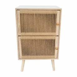 Table D'Appoint|EMINZA Table d'appoint bois et corde de chanvre (H65 cm) Double Manille Beige