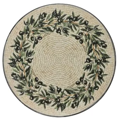 Canapé, Fauteuil Et Table Basse|EMINZA Table d'appoint ronde en mosaïque (H46 x D39 cm) Athènes Beige