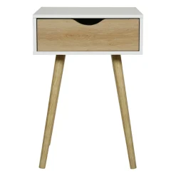 Table D'Appoint|OSTARIA Table de chevet bois (H50 cm) Modern he Blanc