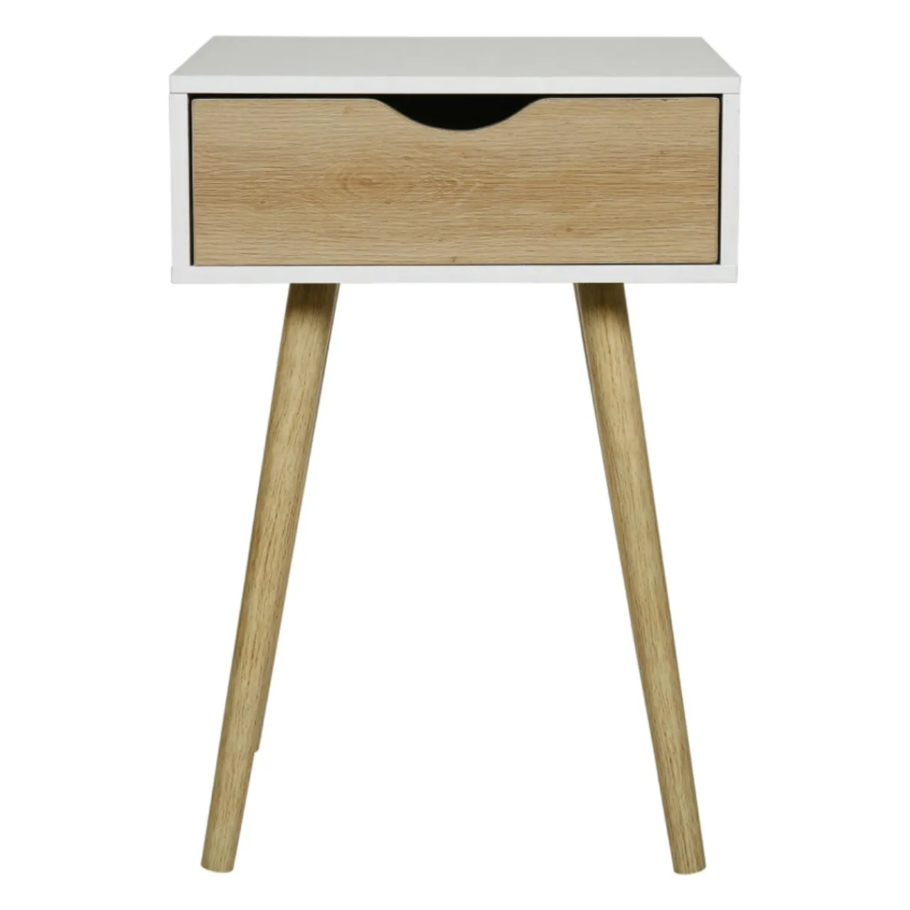 Table D'Appoint|OSTARIA Table de chevet bois (H50 cm) Modern he Blanc