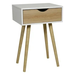 Table D'Appoint|OSTARIA Table de chevet bois (H50 cm) Modern he Blanc
