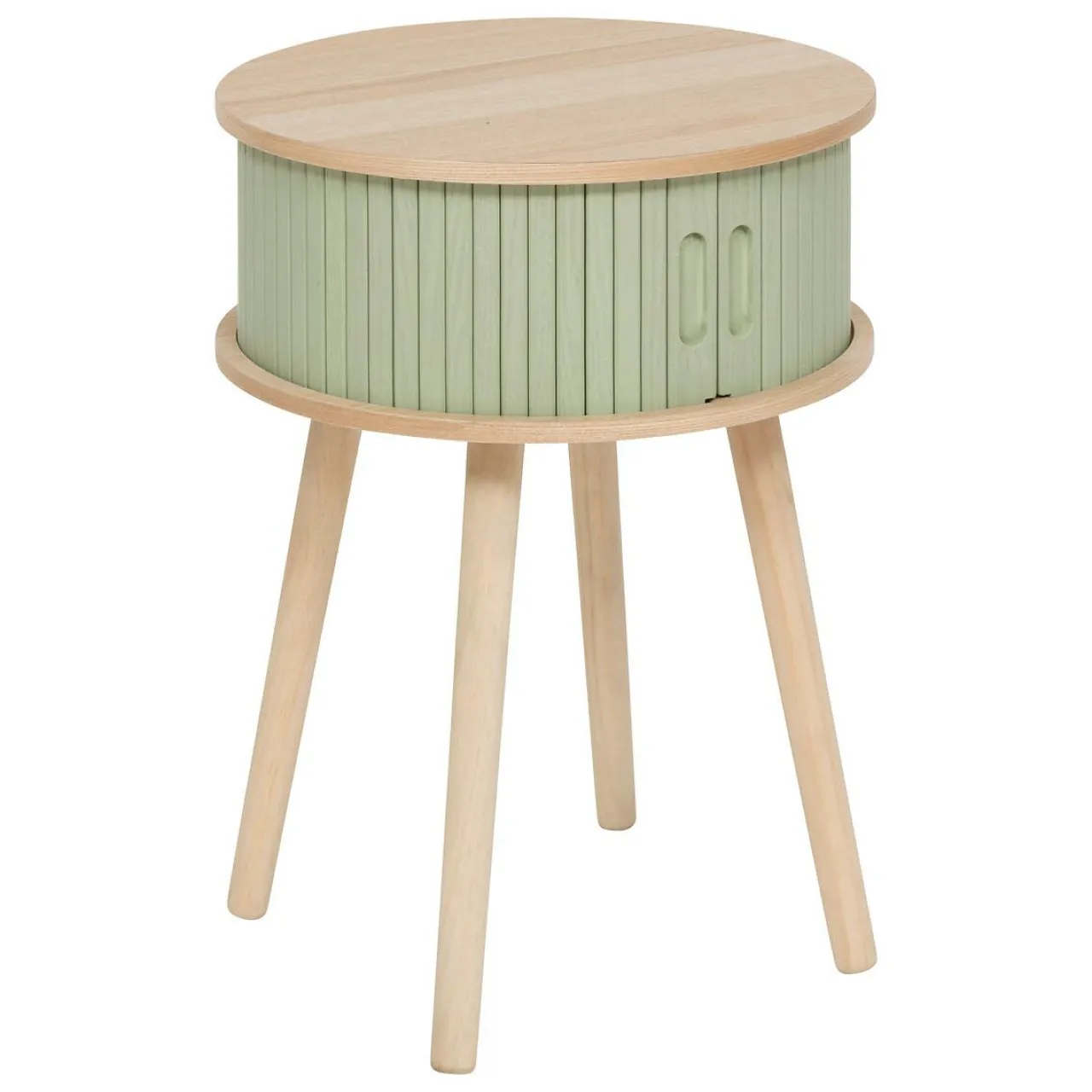 Table D'Appoint|Atmosphera, cru017dateur d'intu017drieur Table de chevet ronde en bois (H54 cm) Nysos Vert d'eau Vert d'eau