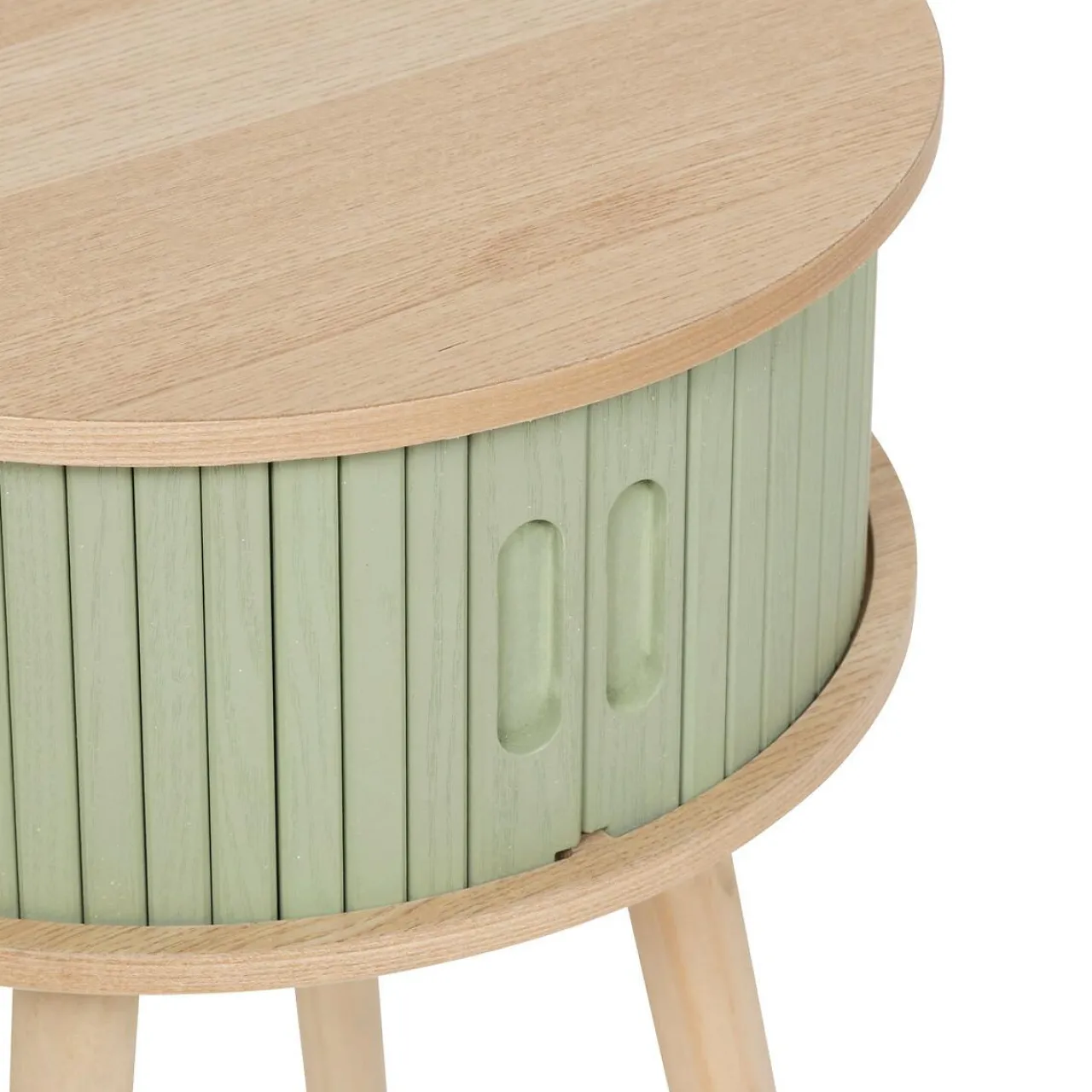 Table D'Appoint|Atmosphera, cru017dateur d'intu017drieur Table de chevet ronde en bois (H54 cm) Nysos Vert d'eau Vert d'eau