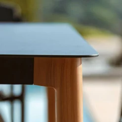 Table De Jardin|Salon De Balcon|MOBELLIA Table de jardin carrée en aluminium 2 places (76 x 76 cm) Monte Carlo Gris Anthracite