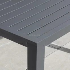 Table De Jardin|Salon De Balcon|MOBELLIA Table de jardin carrée en aluminium 4 places (89 x 89 cm) Murano Gris Anthracite