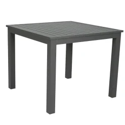 Table De Jardin|Salon De Balcon|MOBELLIA Table de jardin carrée en aluminium 4 places (89 x 89 cm) Murano Gris Anthracite