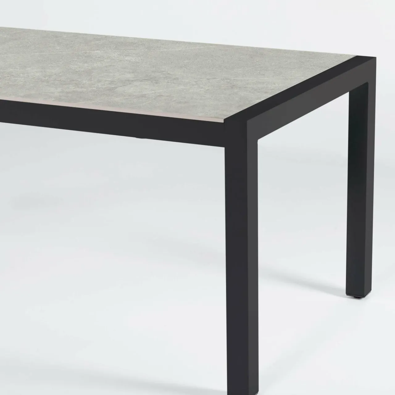 Table De Jardin|Salon De Jardin|MOBELLIA Table de jardin en aluminium et céramique 8 places (180 x 90 cm) Modena Gris clair