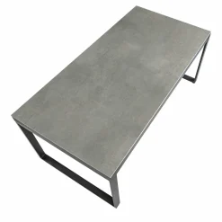 Table De Jardin|Salon De Jardin|MOBELLIA Table de jardin en aluminium et céramique 8 places (180 x 90 cm) Kore Gris Anthracite