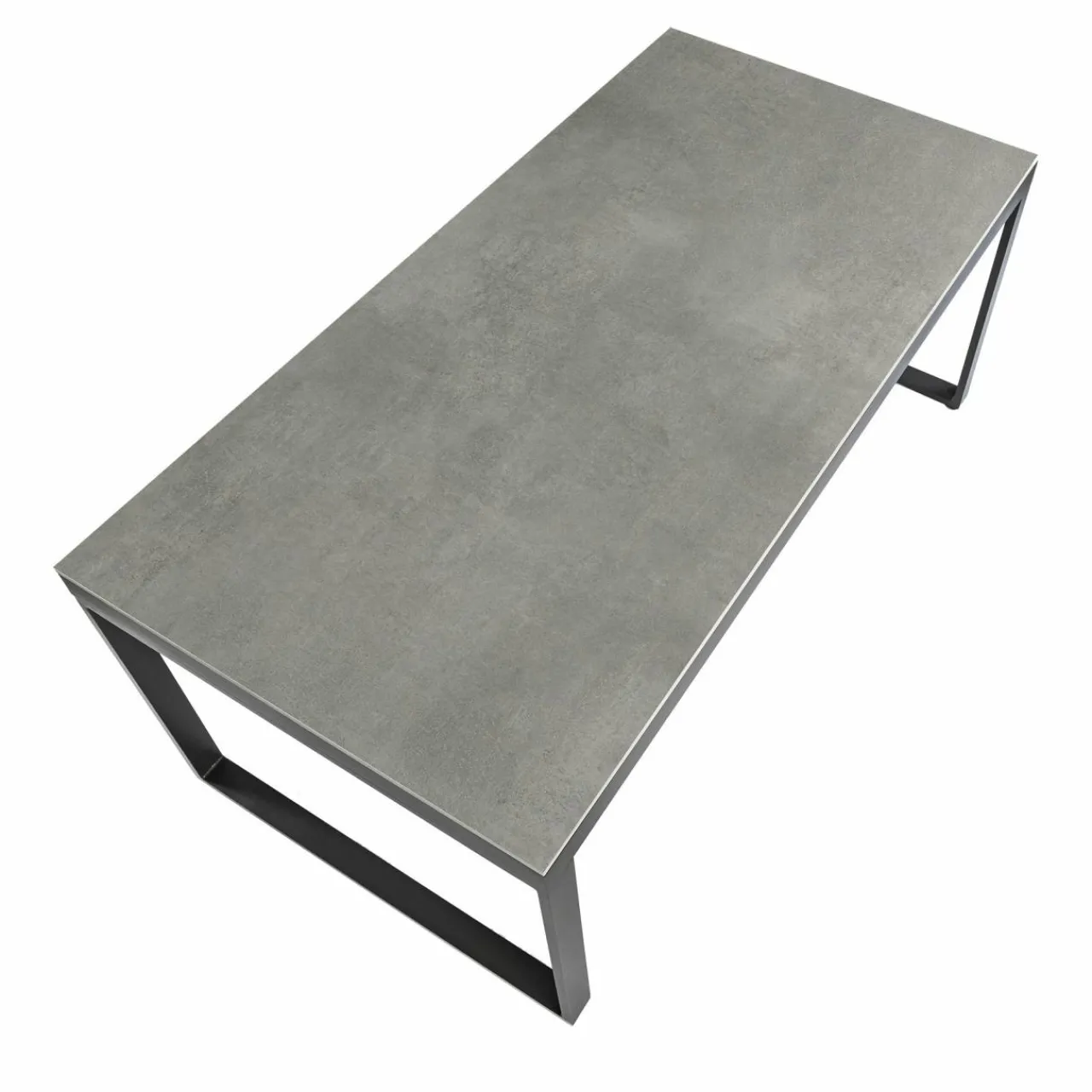 Table De Jardin|Salon De Jardin|MOBELLIA Table de jardin en aluminium et céramique 8 places (180 x 90 cm) Kore Gris Anthracite