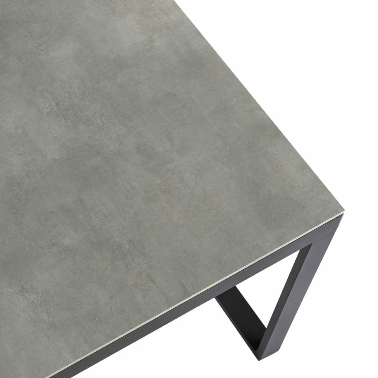 Table De Jardin|Salon De Jardin|MOBELLIA Table de jardin en aluminium et céramique 8 places (180 x 90 cm) Kore Gris Anthracite