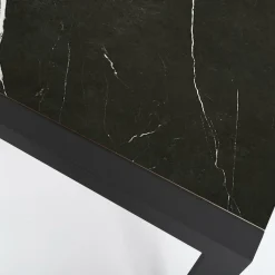 Table De Jardin|Salon De Jardin|MOBELLIA Table de jardin en aluminium et céramique 8 places (180 x 90 cm) Modena Noir marbré