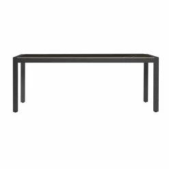 Table De Jardin|Salon De Jardin|MOBELLIA Table de jardin en aluminium et céramique 8 places (180 x 90 cm) Modena Noir marbré