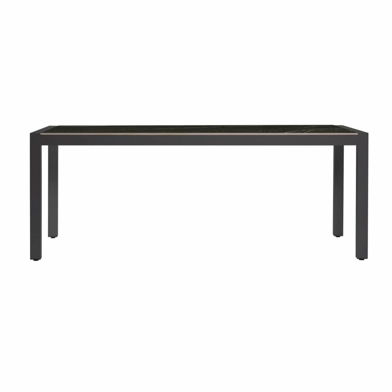 Table De Jardin|Salon De Jardin|MOBELLIA Table de jardin en aluminium et céramique 8 places (180 x 90 cm) Modena Noir marbré
