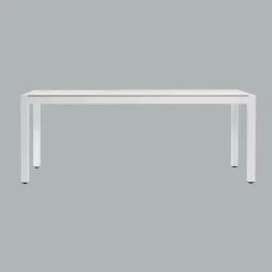 Table De Jardin|Salon De Jardin|MOBELLIA Table de jardin en aluminium et céramique 8 places (180 x 90 cm) Modena Blanc