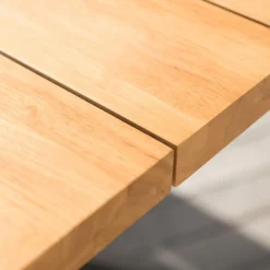 Table De Jardin|Salon De Jardin|MOBELLIA Table de jardin en aluminium et bois teck 8 places (200 x 100 cm) Bali Gris Anthracite