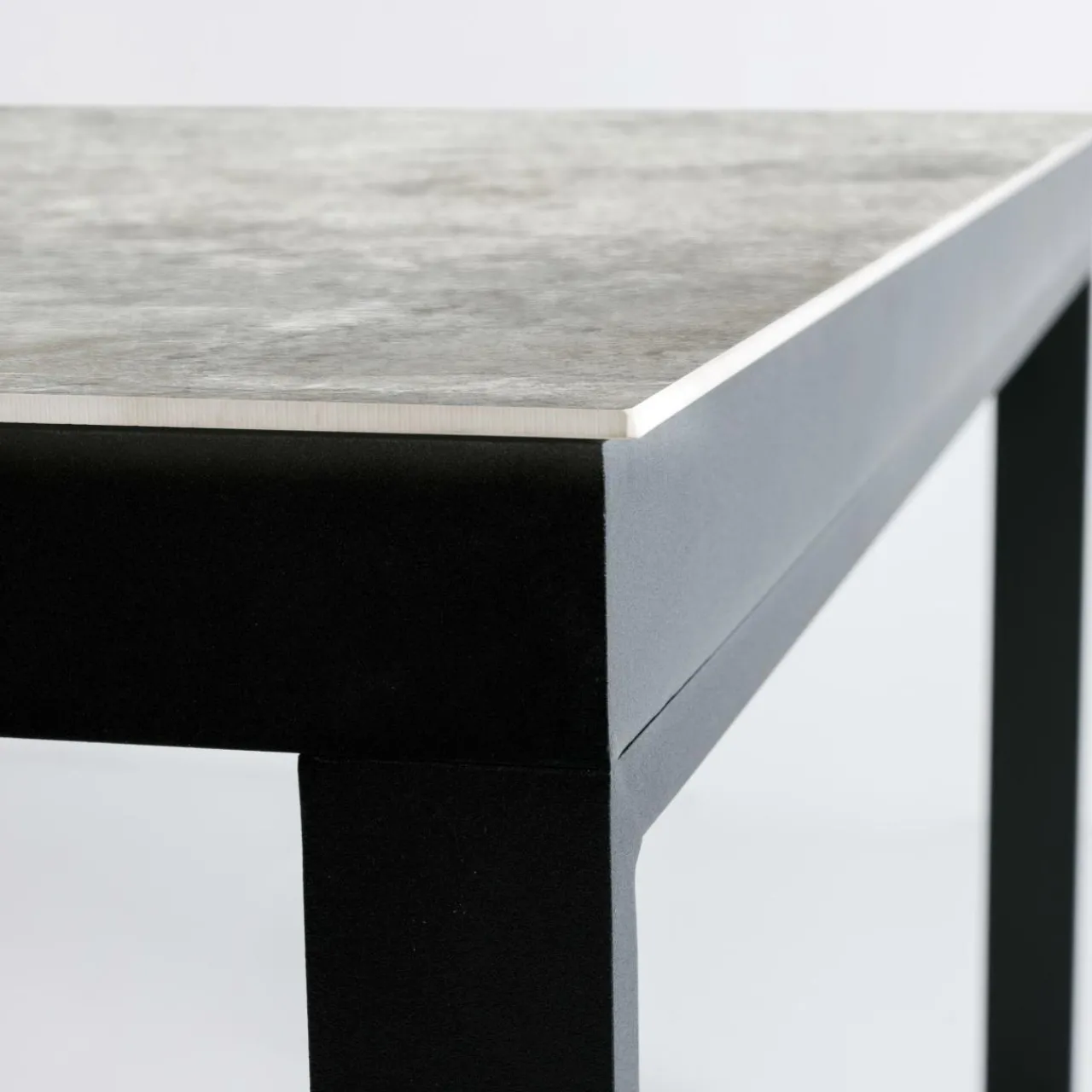 Table De Jardin|Salon De Jardin|MOBELLIA Table de jardin en aluminium et céramique 10 places (240 x 120 cm) Kore Gris et gris anthracite Effet Pierre gris - gris anthracite