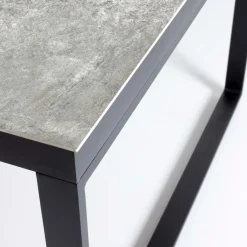 Table De Jardin|Salon De Jardin|MOBELLIA Table de jardin en aluminium et céramique 10 places (240 x 120 cm) Kore Gris et gris anthracite Effet Pierre gris - gris anthracite