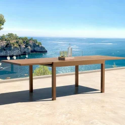 Table De Jardin|Salon De Jardin|MOBELLIA Table de jardin extensible en verre 12 places (200/320 x 100 cm) Murano Bronze