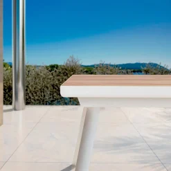 Table De Jardin|Salon De Jardin|MOBELLIA Table de jardin extensible en aluminium 10 places (260 x 96 cm) Amalfi Blanc