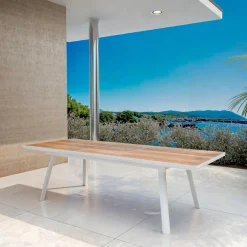 Table De Jardin|Salon De Jardin|MOBELLIA Table de jardin extensible en aluminium 10 places (260 x 96 cm) Amalfi Blanc