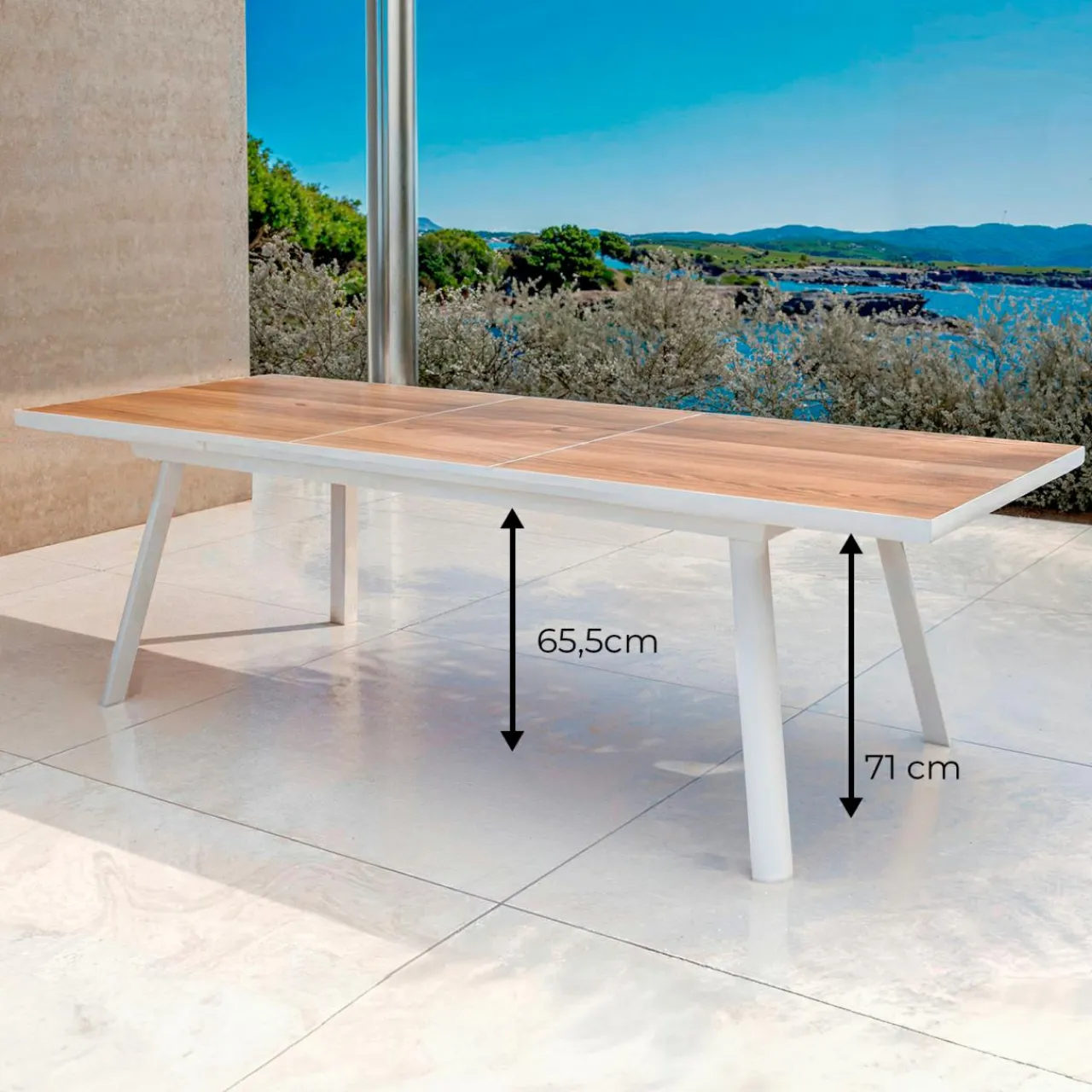 Table De Jardin|Salon De Jardin|MOBELLIA Table de jardin extensible en aluminium 10 places (260 x 96 cm) Amalfi Blanc