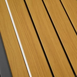 Table De Jardin|Salon De Jardin|MOBELLIA Table de jardin extensible en aluminium 12 places effet bois (200/320 x 100 cm) Murano Gris Anthracite