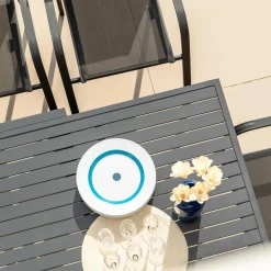 Table De Jardin|Salon De Jardin|MOBELLIA Table de jardin extensible en aluminium 10 places (135/270 x 90 cm) Murano Gris Anthracite